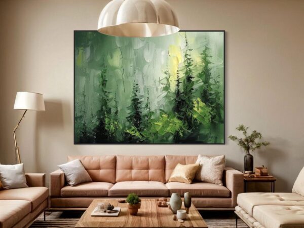 Tableau Abstrait Sapins – Image 2