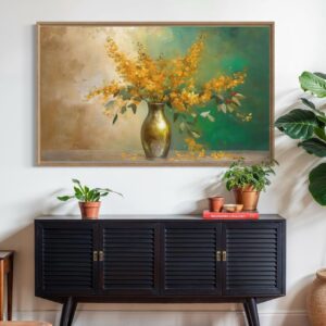 Tableau Abstrait Golden turquezza