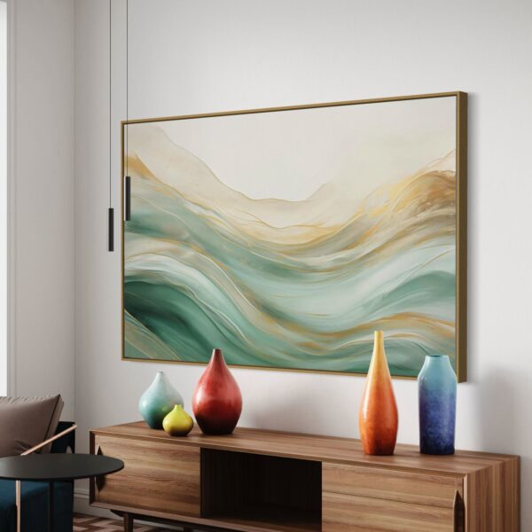 Tableau Abstrait Green waves – Image 2