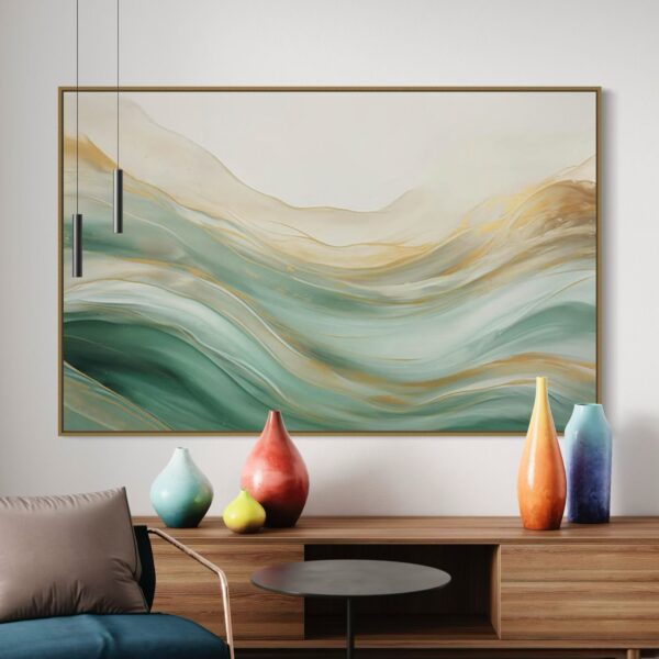 Tableau Abstrait Green waves