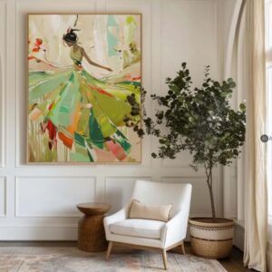 Tableau Abstrait  Green dress