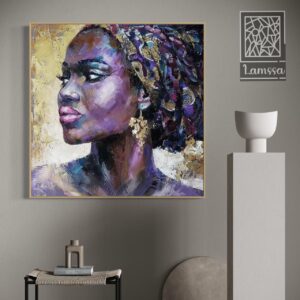 Tableau Abstrait Lady Africaine