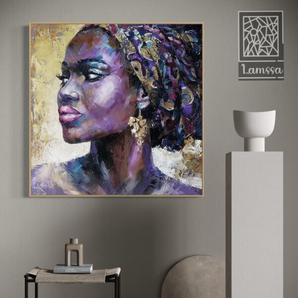 Tableau Abstrait Lady Africaine