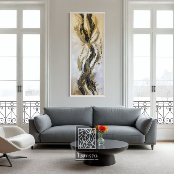 Tableau abstrait Waves Black & White – Image 3