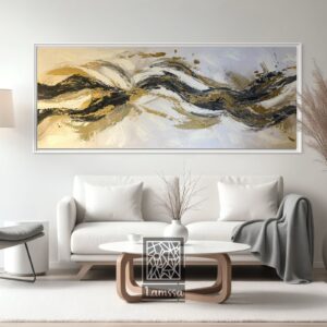 Tableau abstrait Waves Black & White