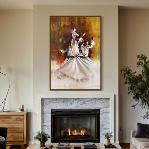 Tableau Abstrait Derviche White – Image 4