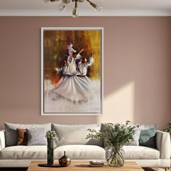 Tableau Abstrait Derviche White – Image 3