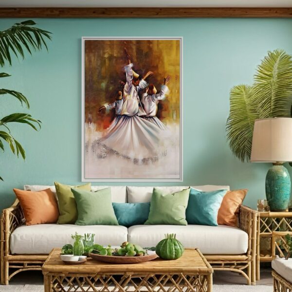 Tableau Abstrait Derviche White
