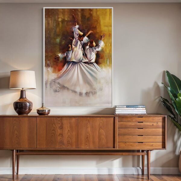 Tableau Abstrait Derviche White – Image 2