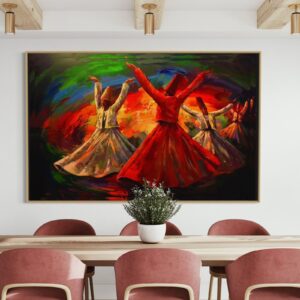 Tableau Abstrait Derviche rouge