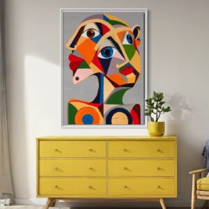 Tableau Abstrait Picasso orange twin
